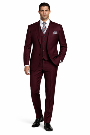 Mens Ron Burgundy Anchorman Vested Suit
