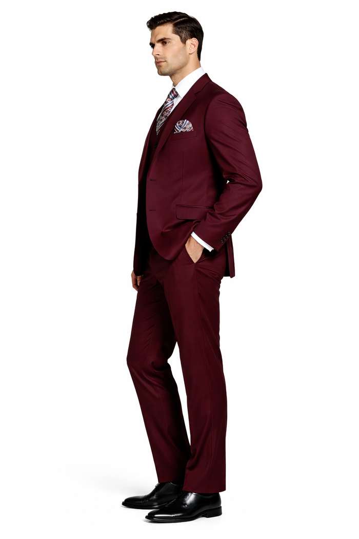 Mens Ron Burgundy Anchorman Vested Suit