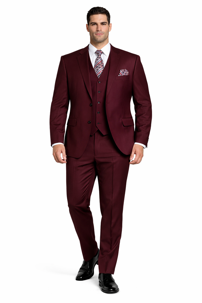 Mens Ron Burgundy Anchorman Vested Suit