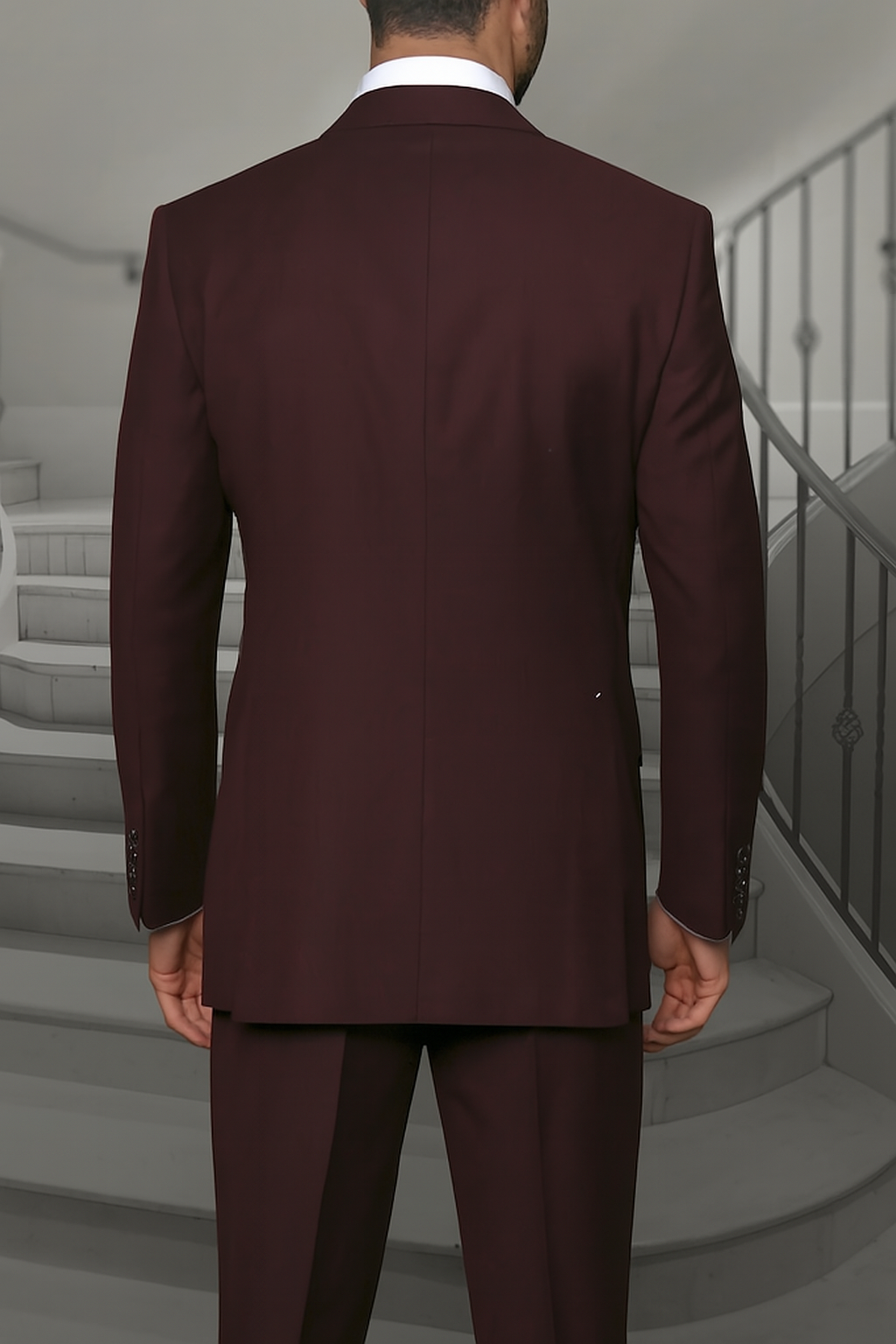 Mens Ron Burgundy Anchorman Vested Suit