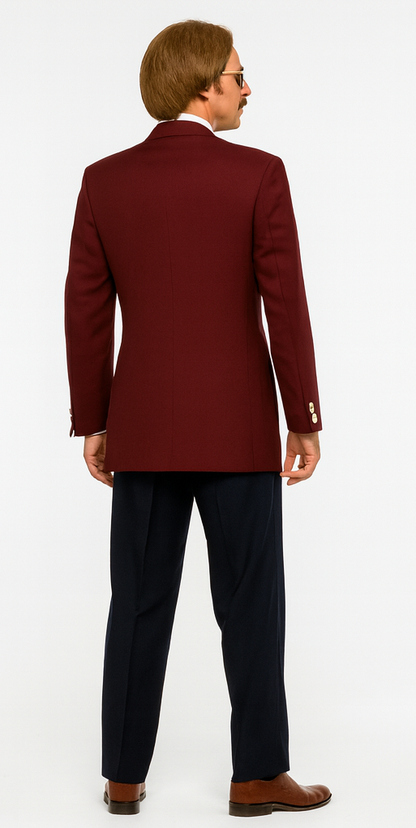 Mens Ron Burgundy Blazer  Classic Burgundy Suit Jacket for Formal