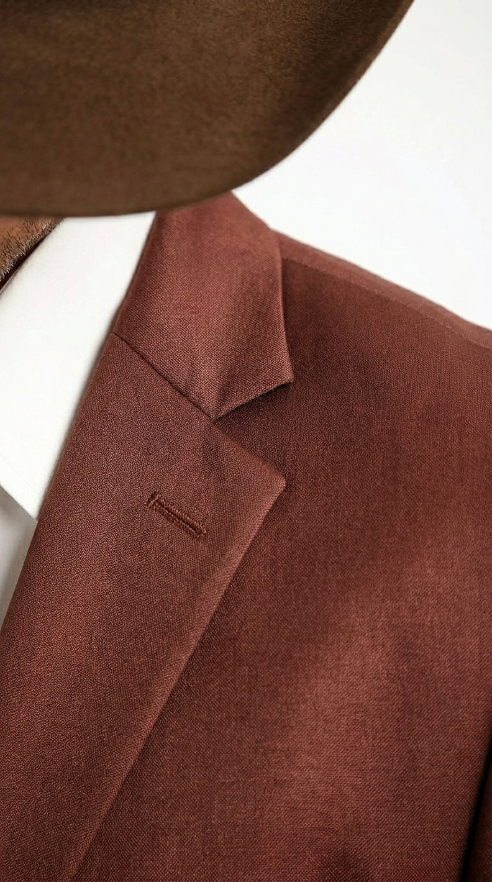 Mens Rust Light Brown Shiny Western Blazer – Cowboy Style Formal Sport Coat Jacket in Copper Color Slim Fitted