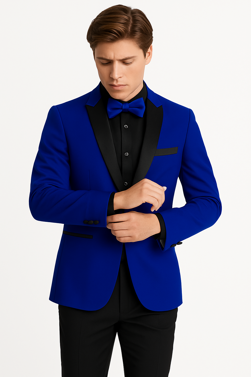 Mens Velvet Shawl Tuxedo Dinner Jacket in Royal Blue