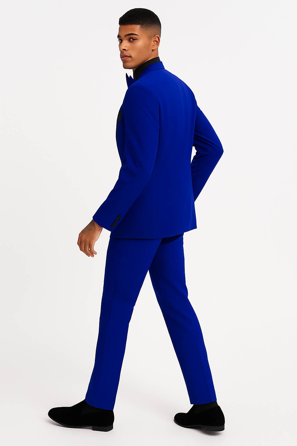 Mens Velvet Shawl Tuxedo Dinner Jacket in Royal Blue