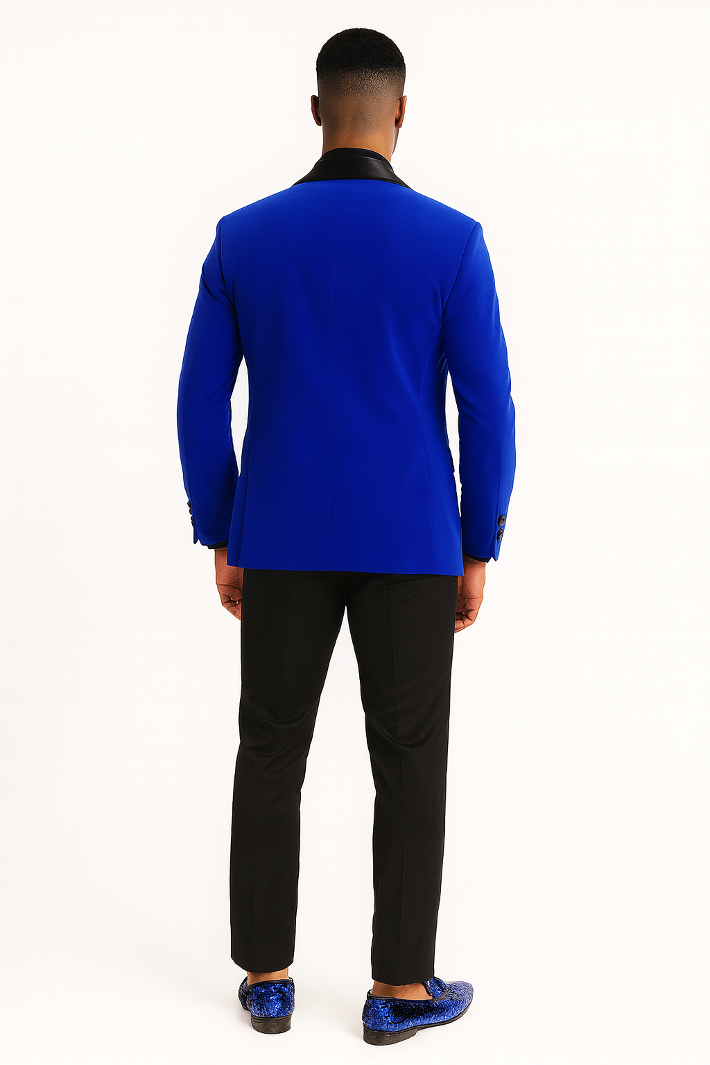 Mens Velvet Shawl Tuxedo Dinner Jacket in Royal Blue