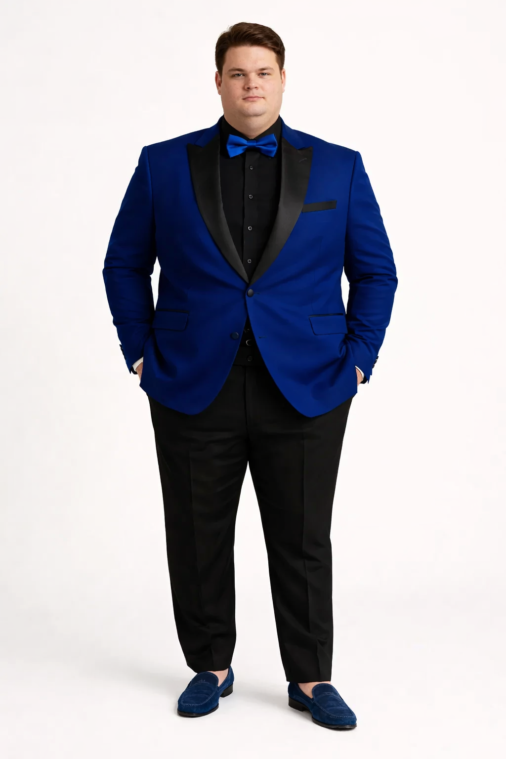 Mens Velvet Shawl Tuxedo Dinner Jacket in Royal Blue