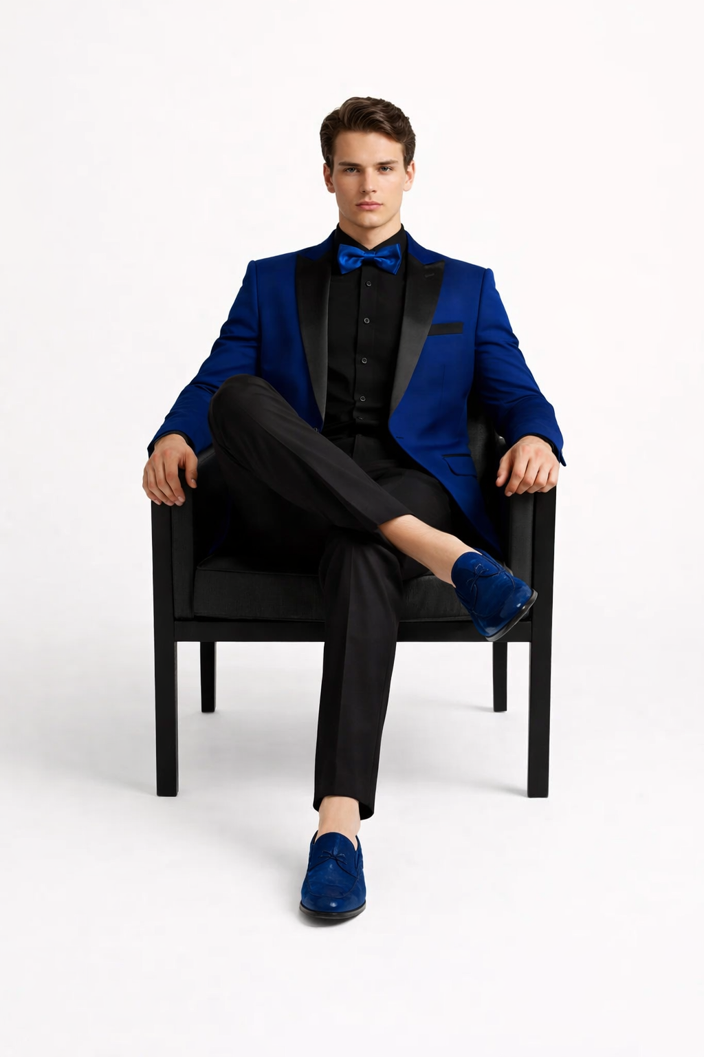 Mens Velvet Shawl Tuxedo Dinner Jacket in Royal Blue