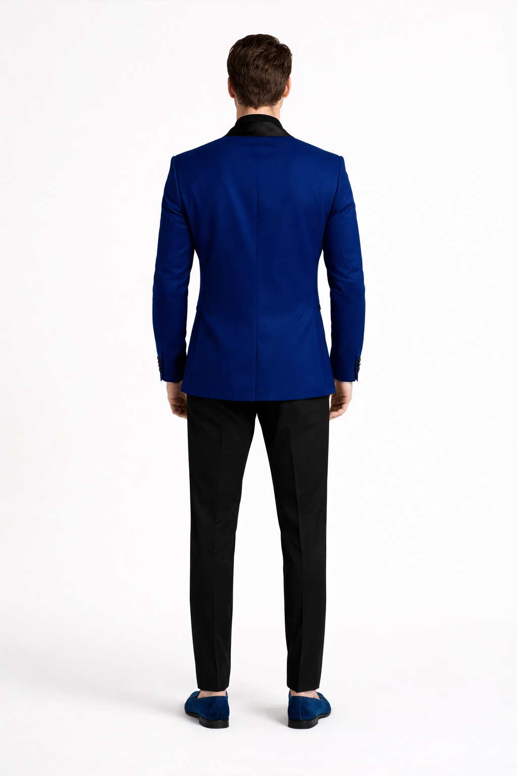 Mens Velvet Shawl Tuxedo Dinner Jacket in Royal Blue