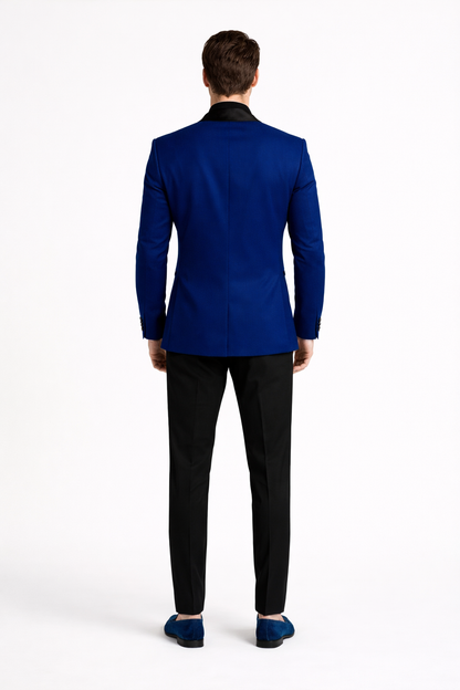 Mens Velvet Shawl Tuxedo Dinner Jacket in Royal Blue