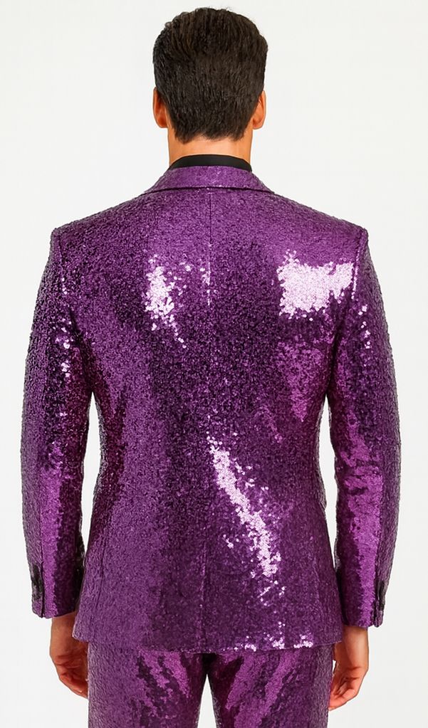 Mens Sequin Suit - Red Tuxedo - Party Suits - Stage Suit