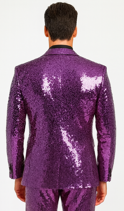 Mens Sequin Suit - Red Tuxedo - Party Suits - Stage Suit