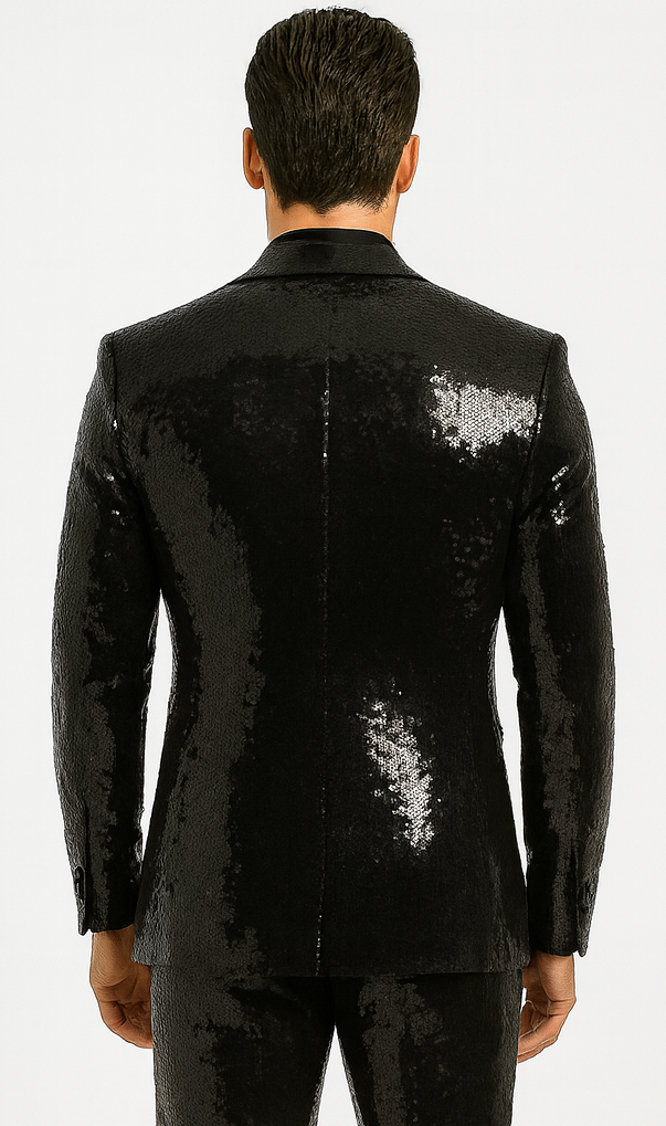 Mens Sequin Suit - Red Tuxedo - Party Suits - Stage Suit