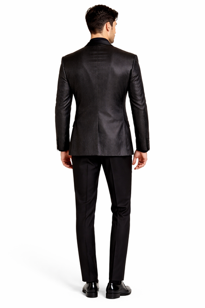 Men's Shiny Black Glitter Tuxedo with Satin Shawl Lapel - Ultra Slim Fit Sparkle Suit for Weddings, Proms & Formal Events Men's Shiny Black Glitter Tuxedo with Satin Shawl Lapel - Ultra Slim Fit Sparkle Suit for Weddings, Proms & Formal Events