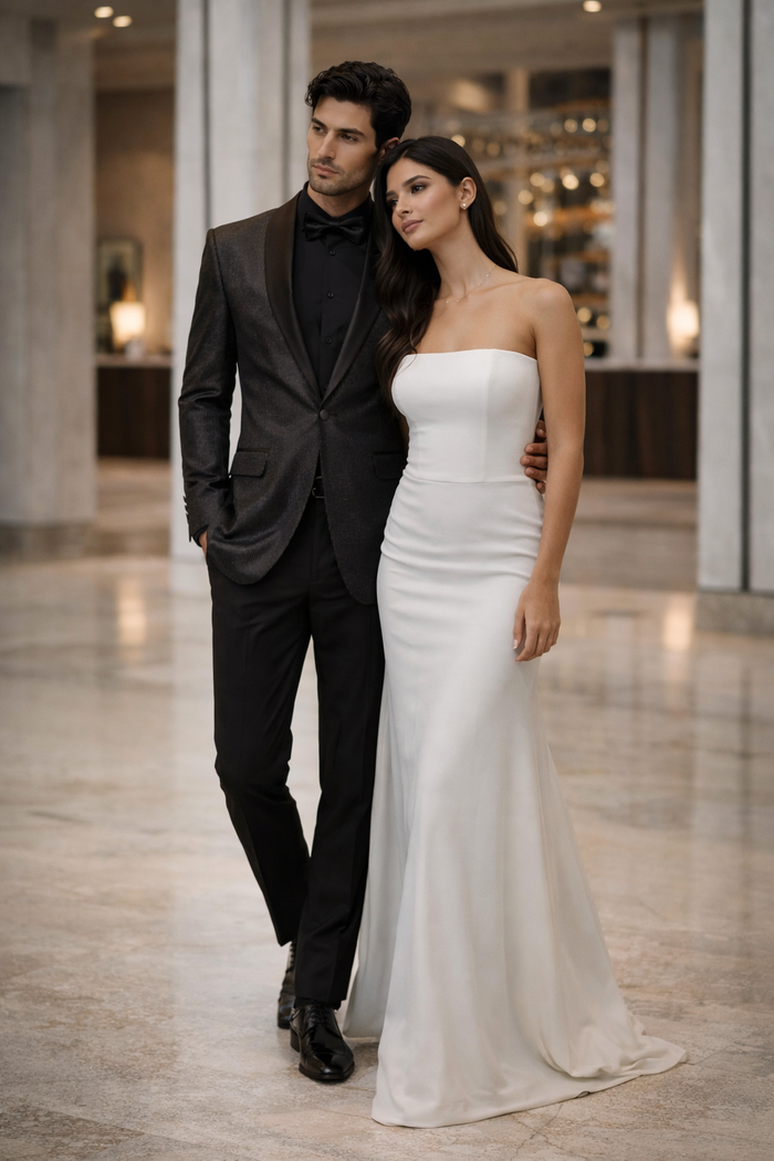 Mens Shiny Black Glitter Tuxedo with Satin Shawl Lapel  Ultra Slim Fit Sparkle Suit for Weddings, Proms & Formal Events