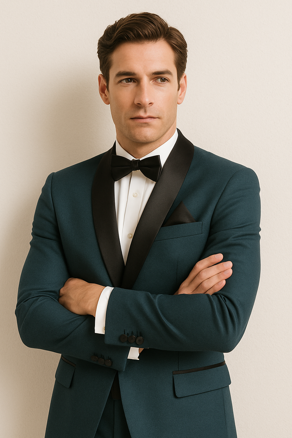 Mens Slim Fit 1 Button Shawl Lapel Tuxedo in Teal