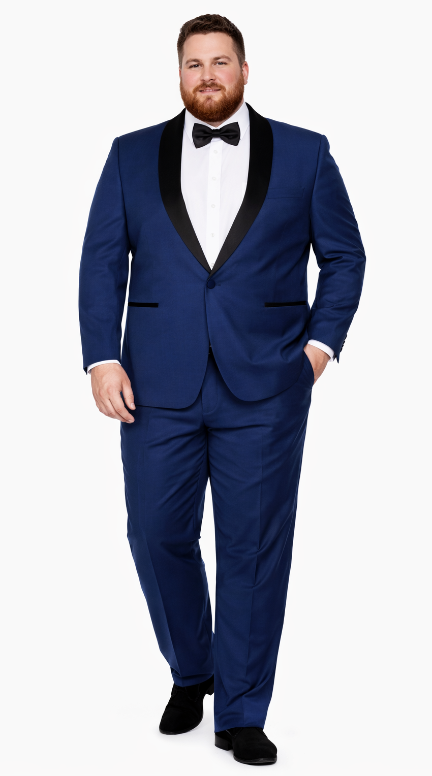 Mens Slim Fit 1 Button Shawl Prom Tuxedo in Royal Blue - Mens Slim Fitted Tuxedo
