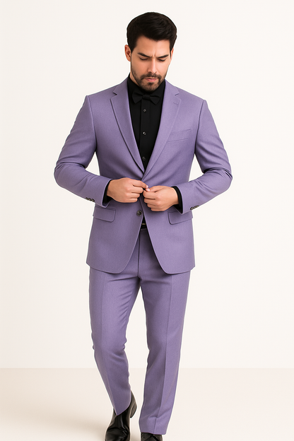 Mens Slim Fit Sharkskin Shawl Prom Tuxedo in Lavende