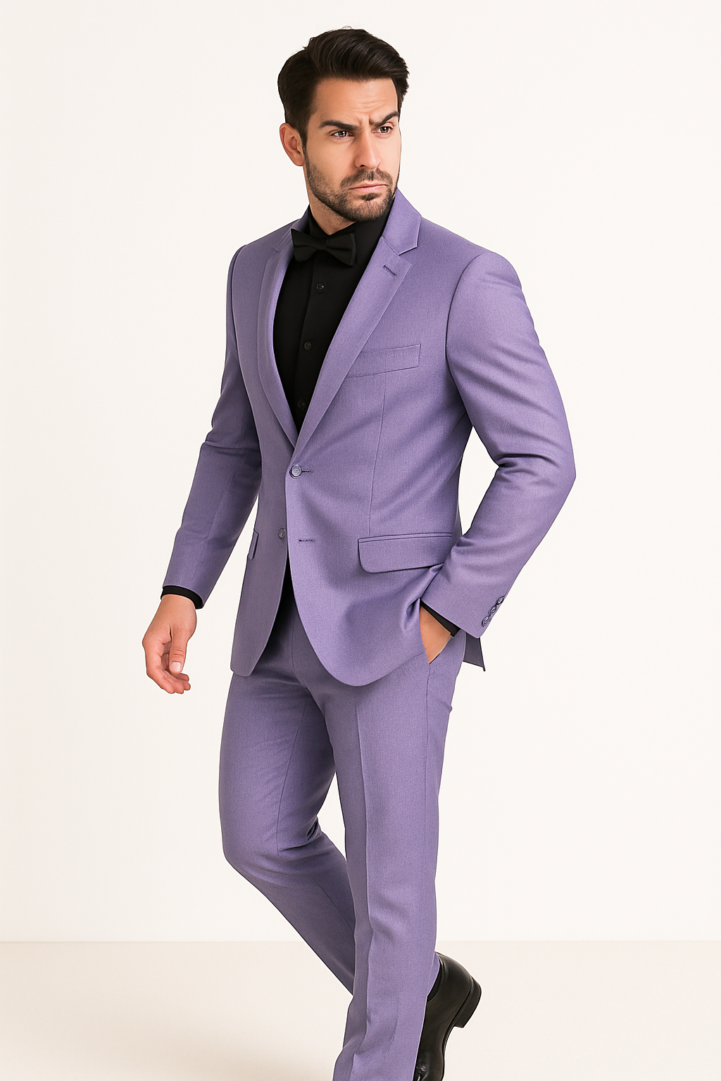 Mens Slim Fit Sharkskin Shawl Prom Tuxedo in Lavende