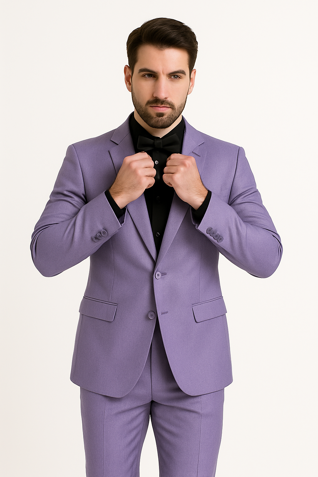 Mens Slim Fit Sharkskin Shawl Prom Tuxedo in Lavende