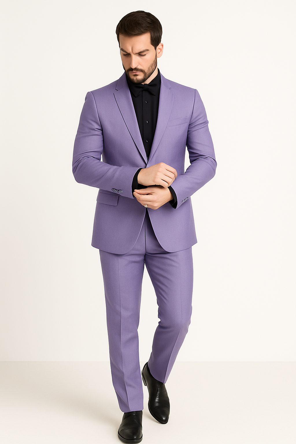 Mens Slim Fit Sharkskin Shawl Prom Tuxedo in Lavende