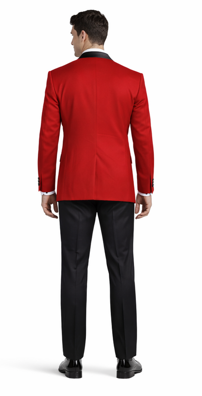 Mens Slim Fit Shawl Prom Tuxedo in Red