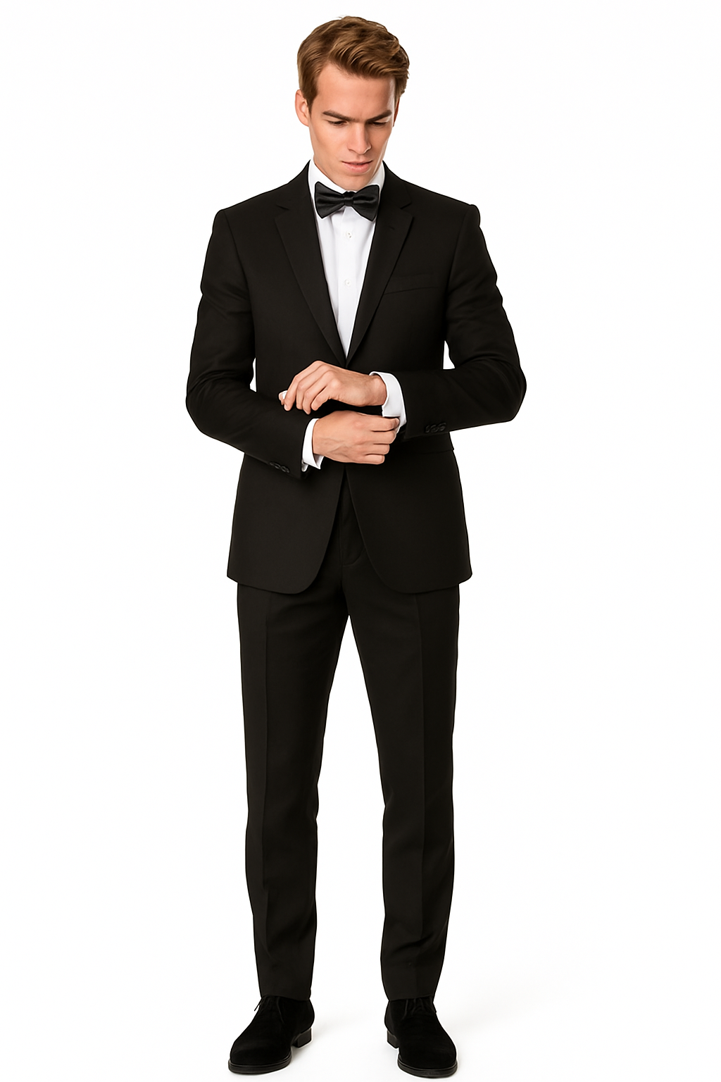 Mens Prom | Wedding Slim Fit Shawl Tuxedo Black - Mens Slim Fitted Tuxedo
