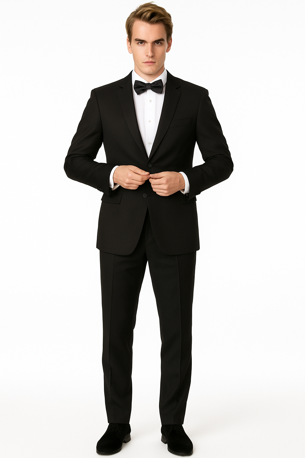 Mens Prom | Wedding Slim Fit Shawl Tuxedo Black - Mens Slim Fitted Tuxedo
