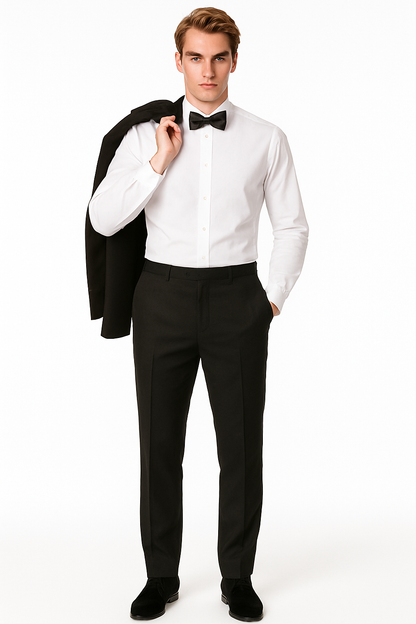 Mens Prom | Wedding Slim Fit Shawl Tuxedo Black - Mens Slim Fitted Tuxedo