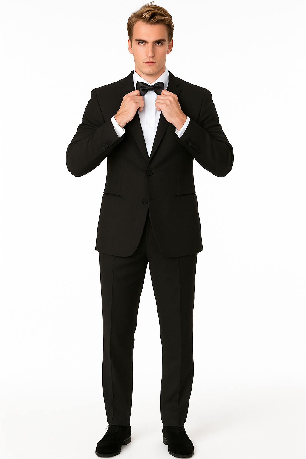 Mens Prom | Wedding Slim Fit Shawl Tuxedo Black - Mens Slim Fitted Tuxedo
