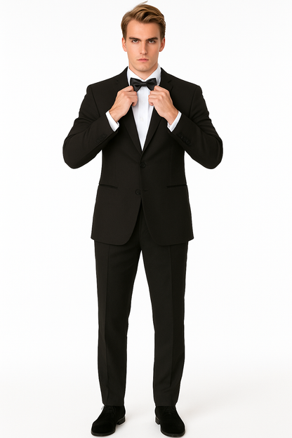 Mens Prom | Wedding Slim Fit Shawl Tuxedo Black - Mens Slim Fitted Tuxedo