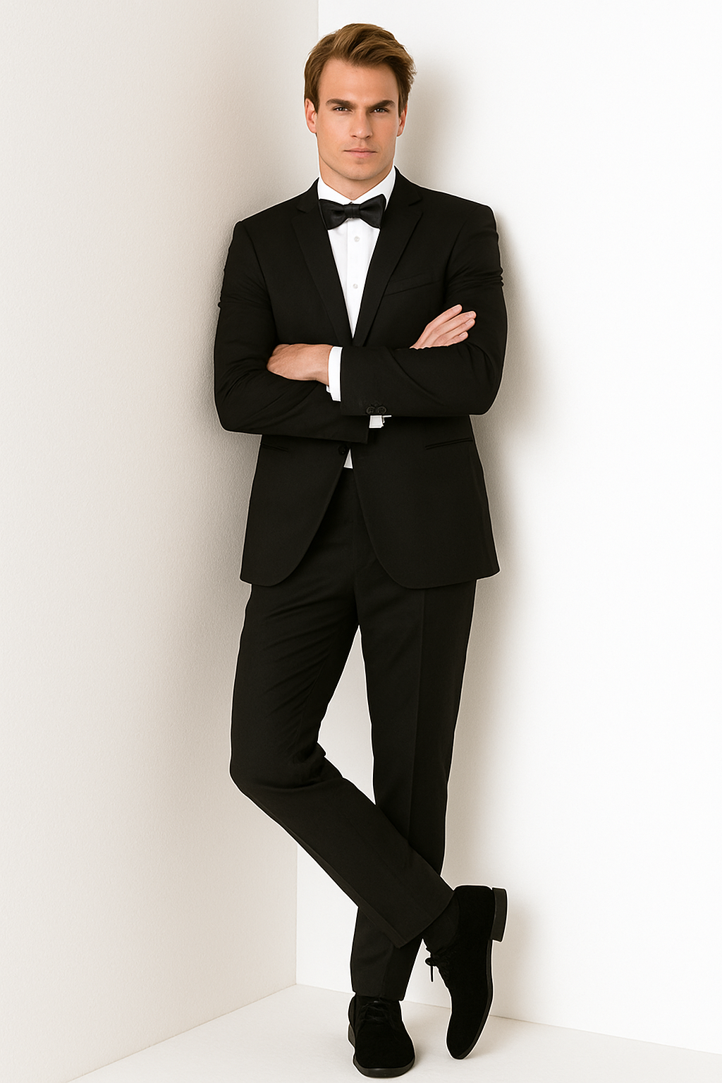 Mens Prom | Wedding Slim Fit Shawl Tuxedo Black - Mens Slim Fitted Tuxedo