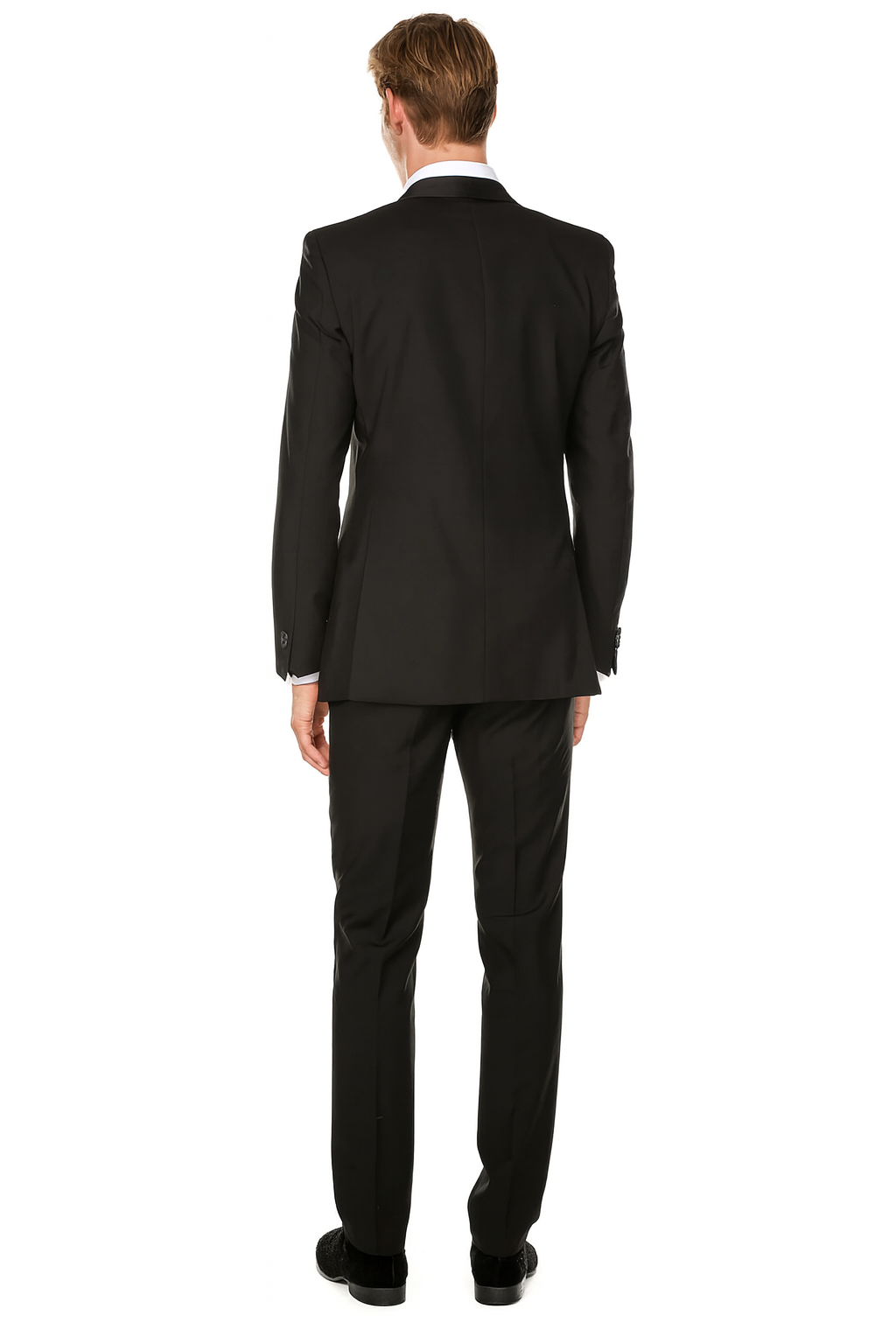 Mens Prom | Wedding Slim Fit Shawl Tuxedo Black - Mens Slim Fitted Tuxedo