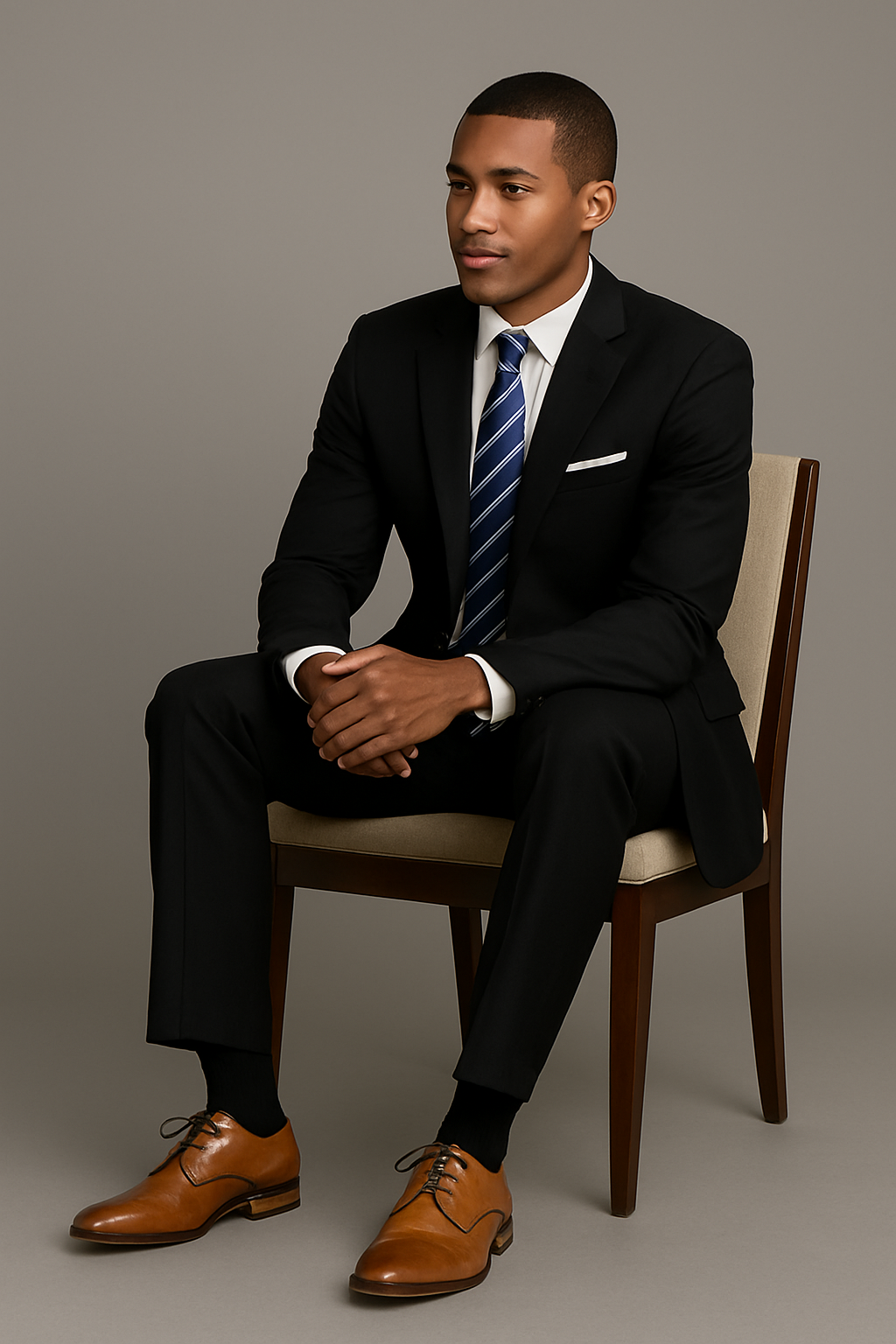 Mens Slim Fit Suit Solid Black