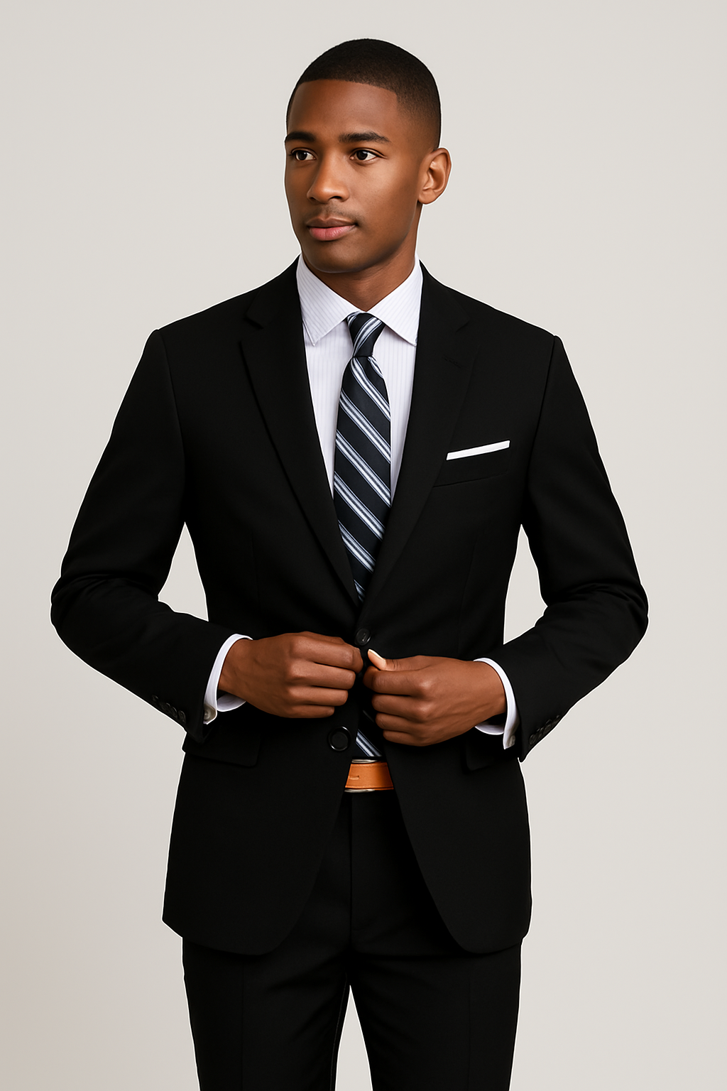 Mens Slim Fit Suit Solid Black