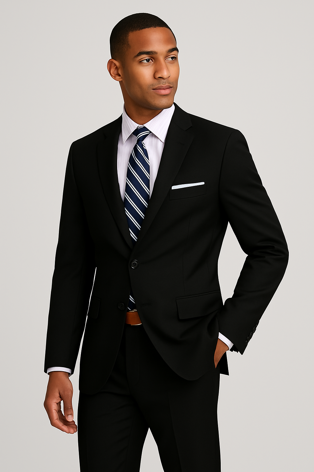 Mens Slim Fit Suit Solid Black