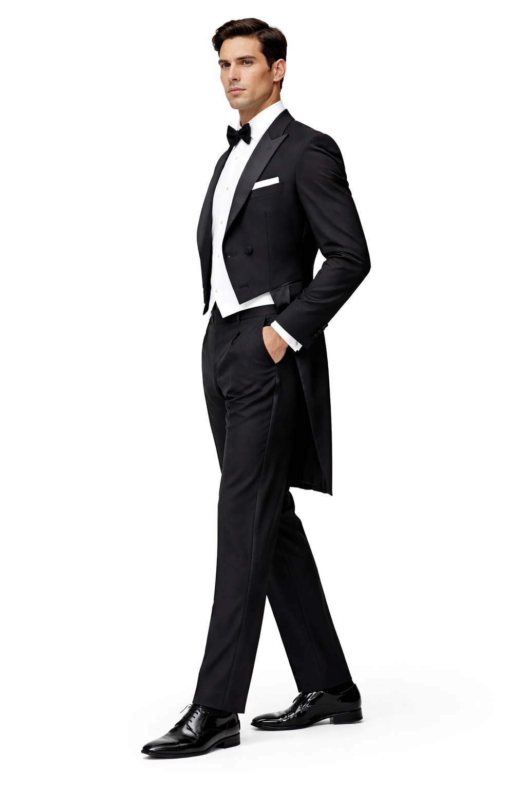 Men's Slim Fit Tail Tuxedo in Black - Men's Slim Fitted Tuxedo