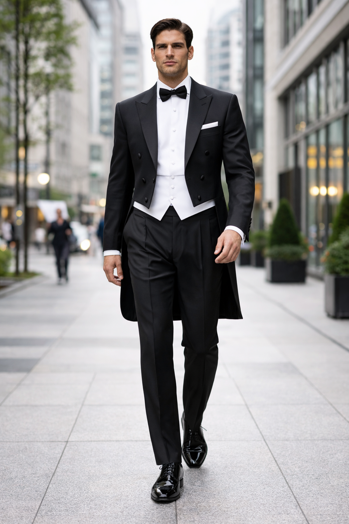 Men's Slim Fit Tail Tuxedo in Black - Men's Slim Fitted Tuxedo