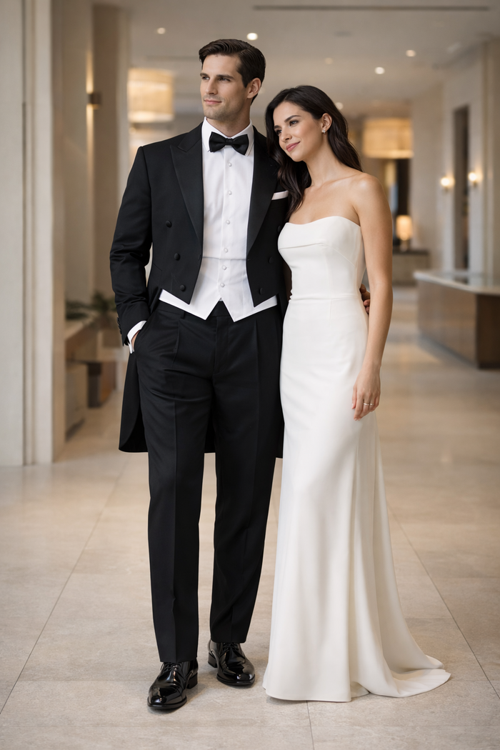 Men's Slim Fit Tail Tuxedo in Black - Men's Slim Fitted Tuxedo