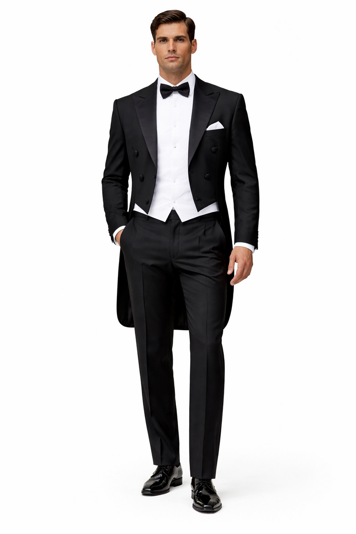Men's Slim Fit Tail Tuxedo in Black - Men's Slim Fitted Tuxedo