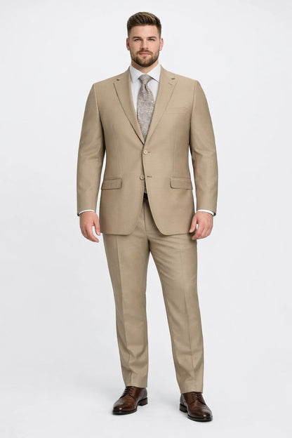 Mens Tiglio Tan Slim Fit Wool Suit – Modern Two-Piece Tailored Suit