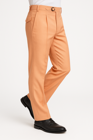 Tiglio Luxe Creamsicle Semi-Wide Leg Wool Marbella Dress Pants TL4013