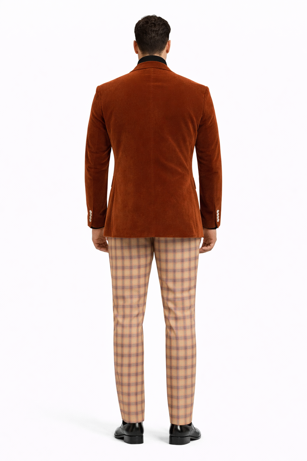 EJ Samuel | Modern Fit Velvet Blazer | Rust | 2-Button | Mens