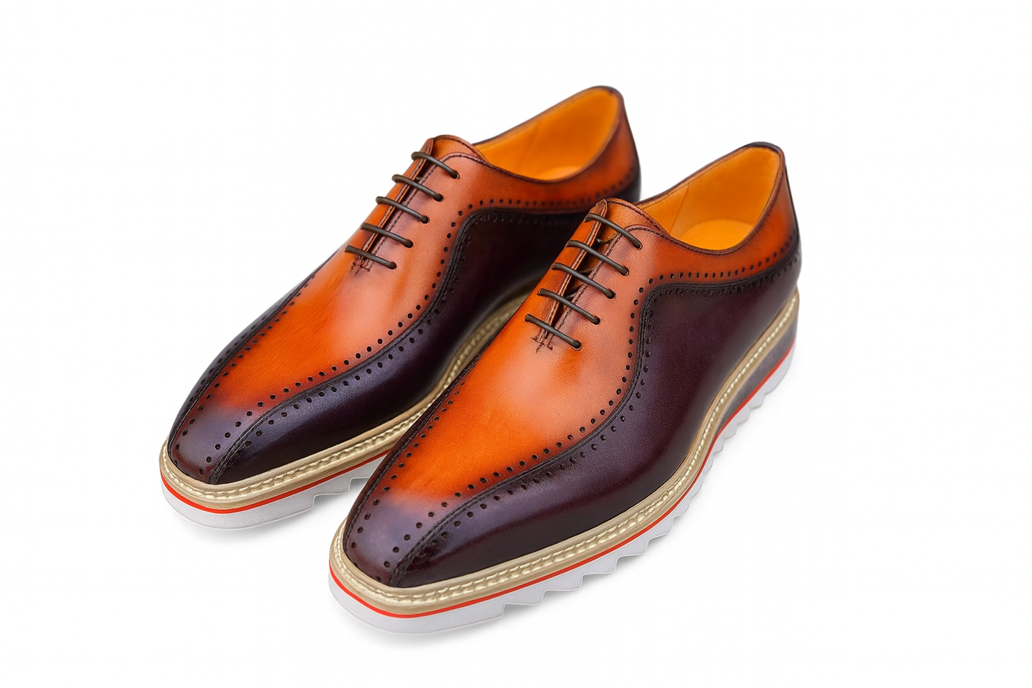 Stylish Two-Tone Brogue Oxford