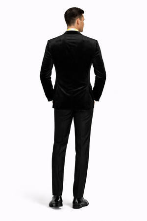 Mens Velvet Notch Tuxedo in Black