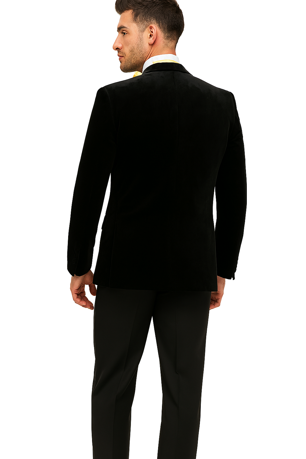 Mens Velvet Notch Tuxedo in Black