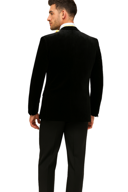 Mens Velvet Notch Tuxedo in Black