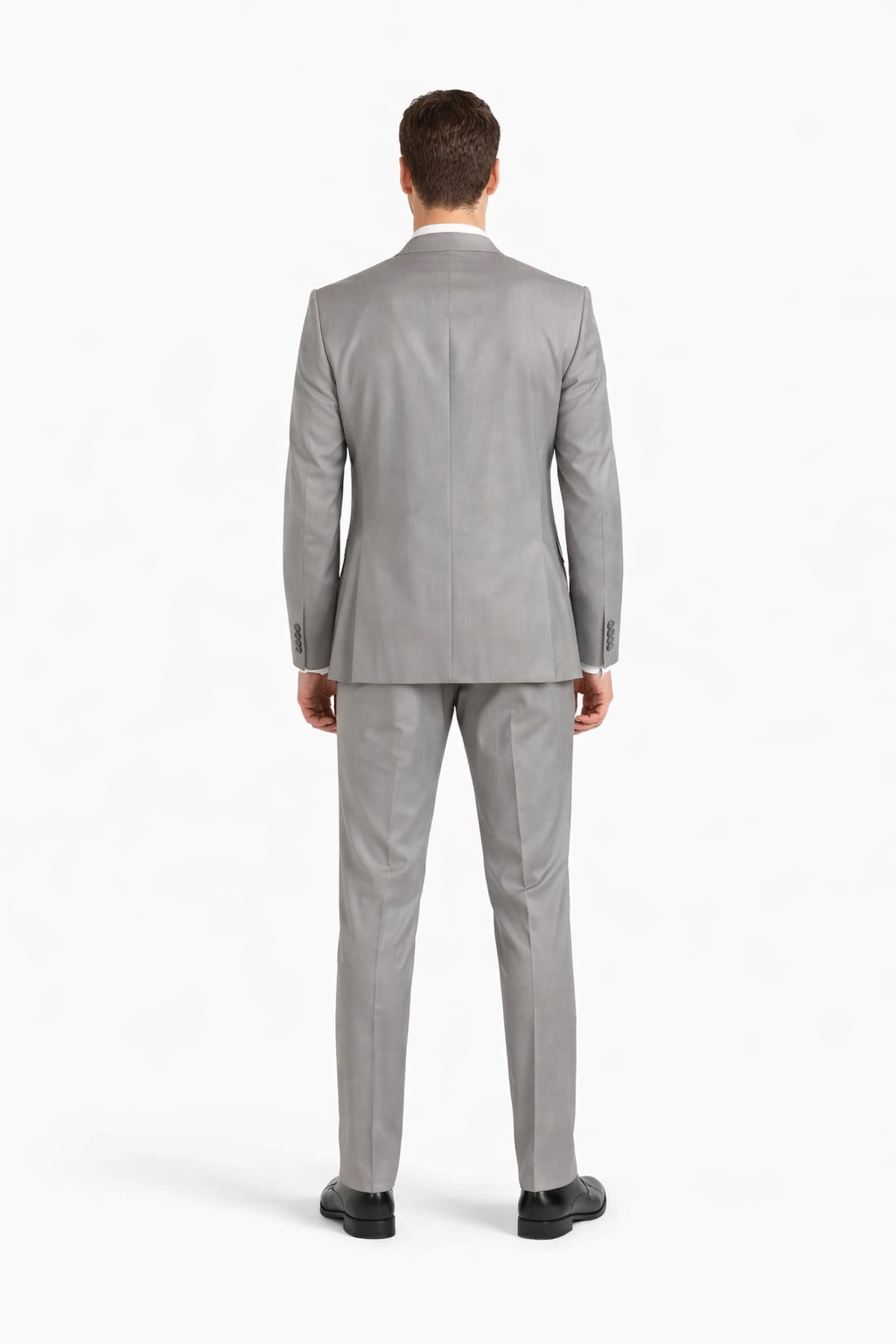 Mens Vested Satin Trim Wedding Tuxedo in Light Grey - Mens Slim Fitted Tuxedo