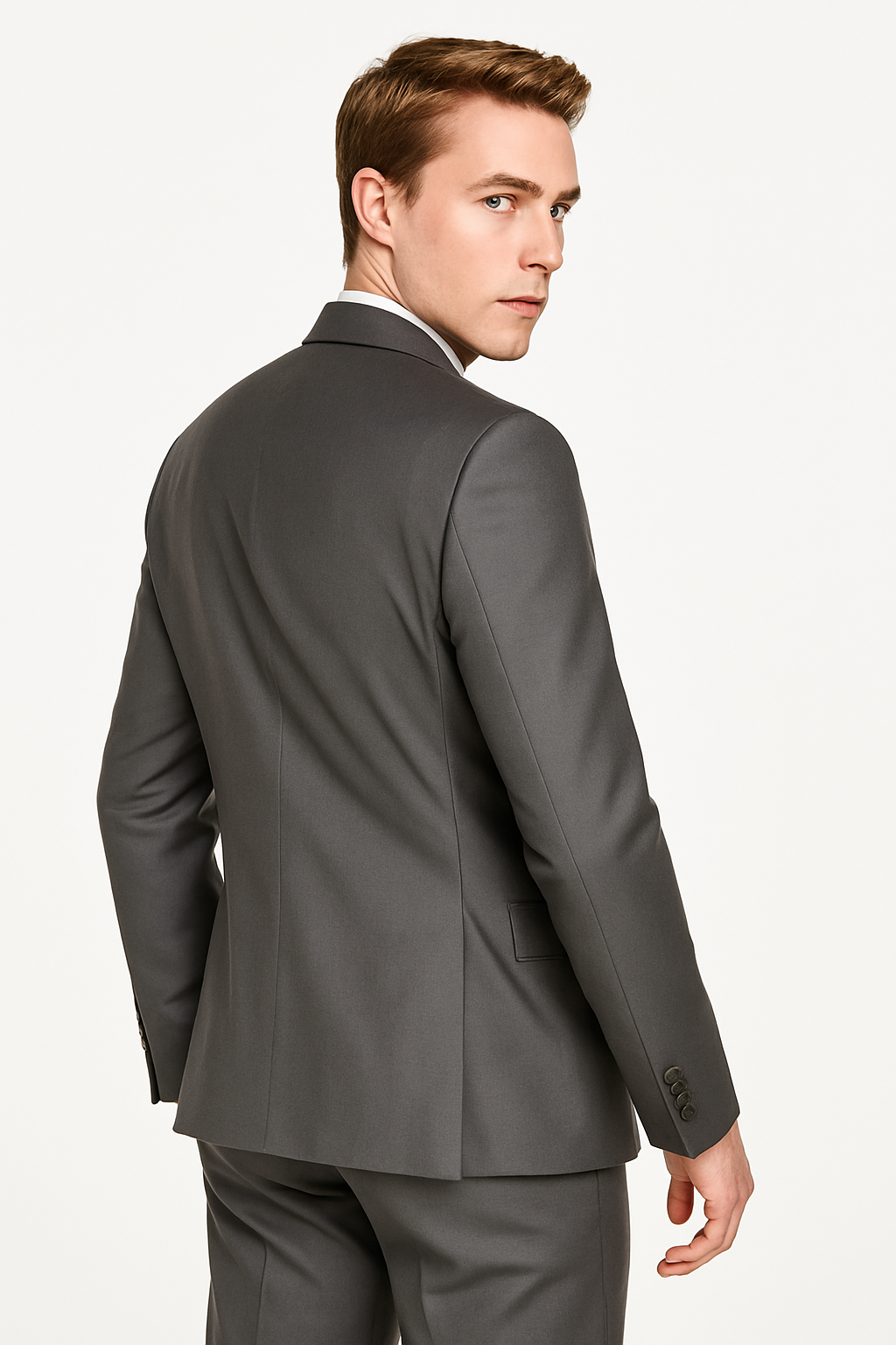 Mens Vested Smart Modern Fit Suit Grey