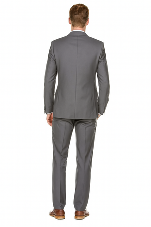 Mens Vested Smart Modern Fit Suit Grey