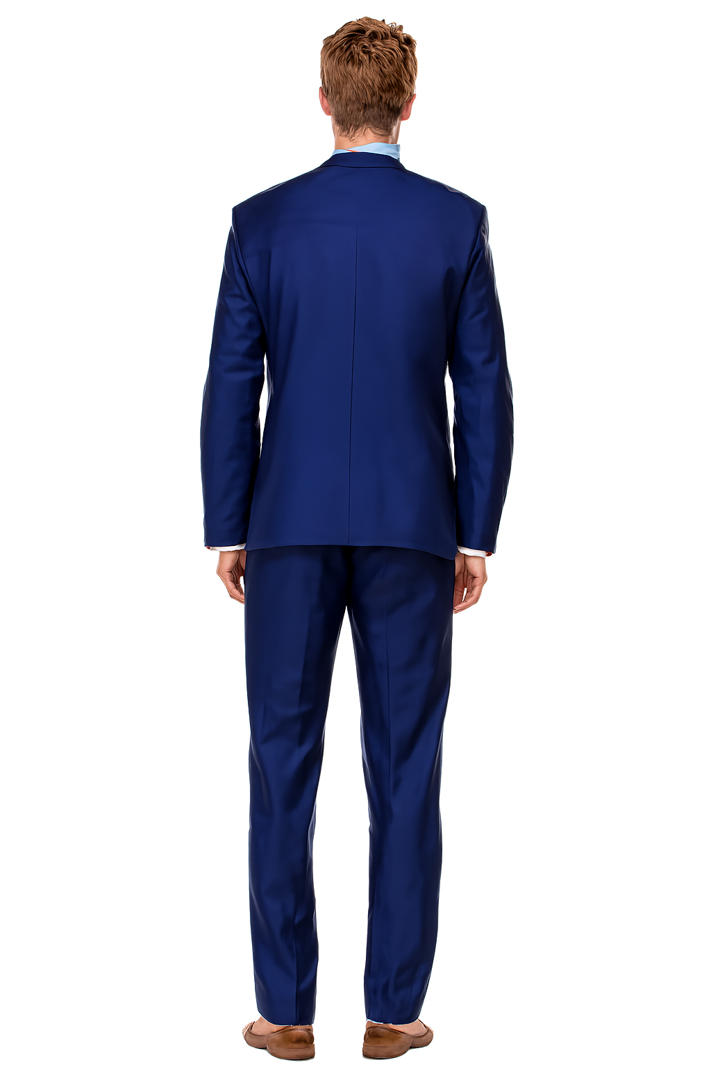 Mens Vested Smart Modern Fit Suit Navy Blue